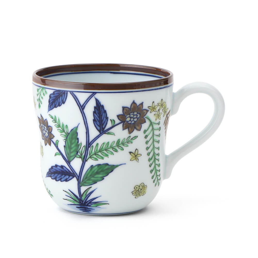 染錦更紗手花蝶文 マグカップ ｜ 有田焼の源右衛門窯公式オンライン