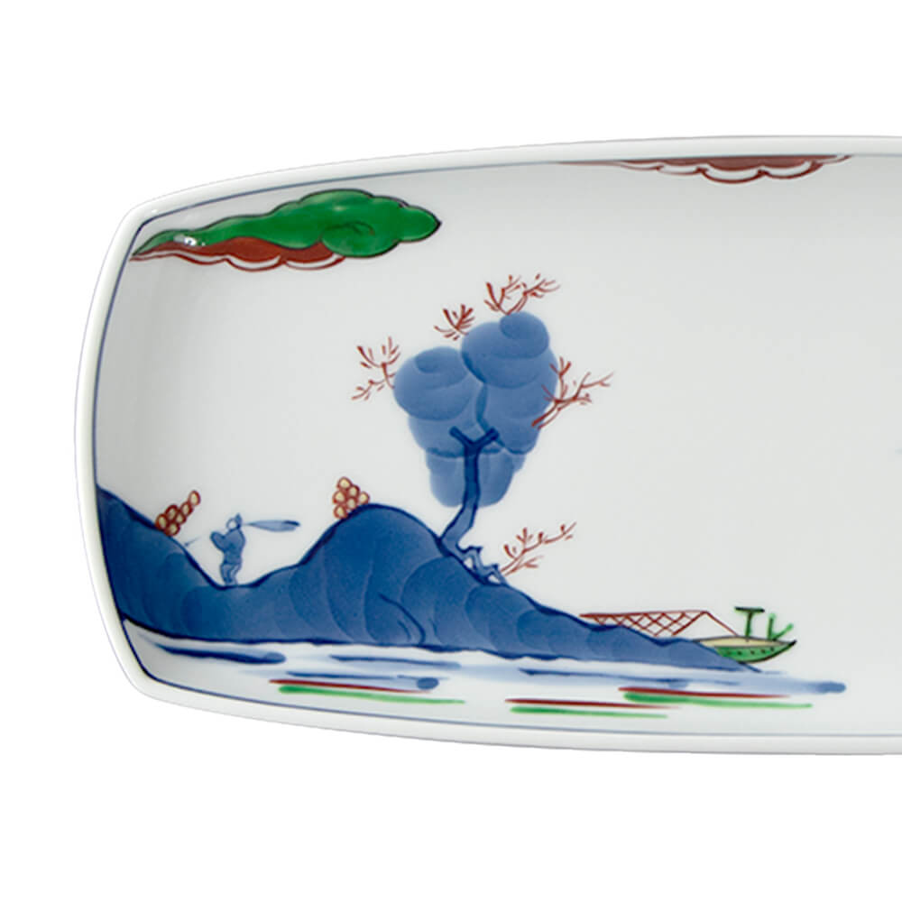 染錦山水絵 長皿 ｜ 有田焼の源右衛門窯公式オンラインショップ