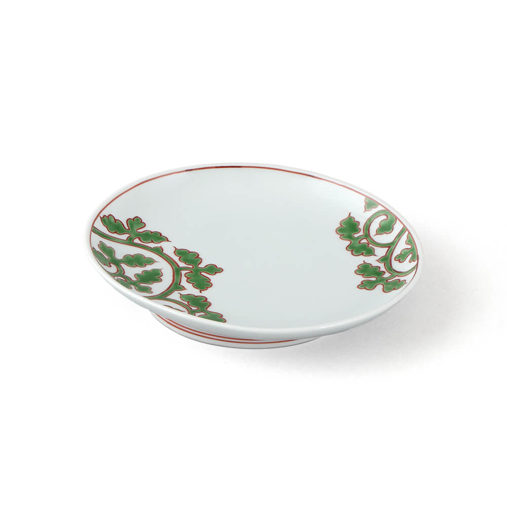 緑彩唐草文 皿（楕円・小） ｜ 有田焼の源右衛門窯公式オンラインショップ
