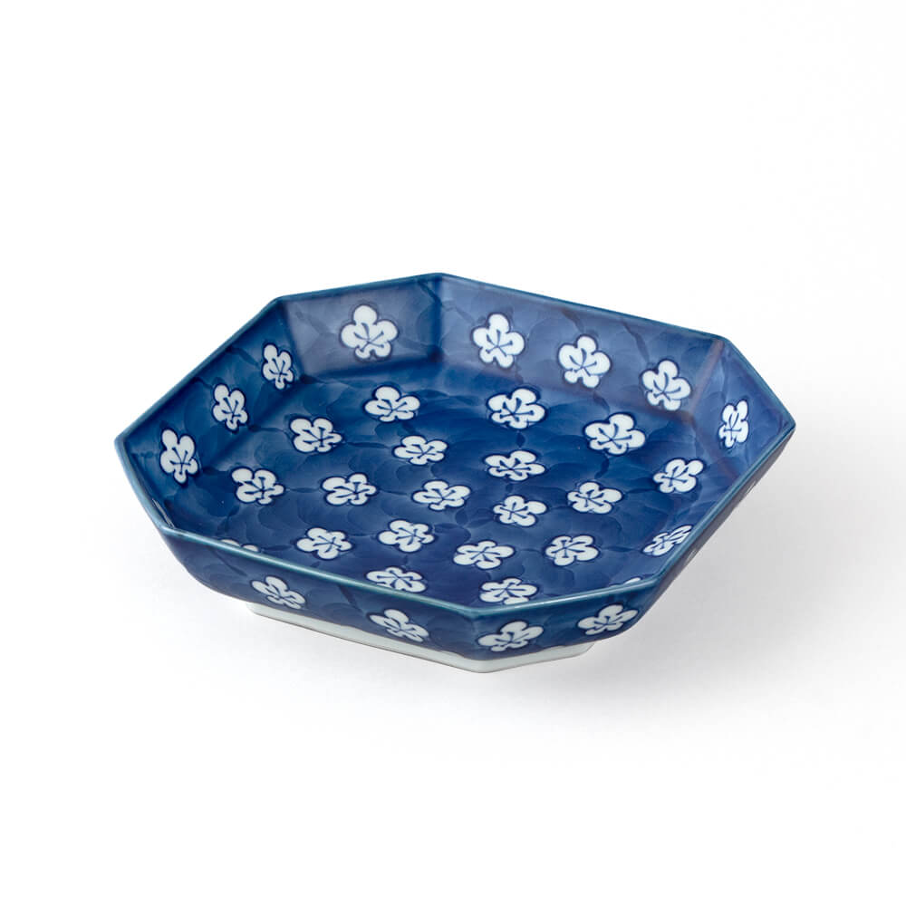 古染風梅紋 方皿 ｜ 有田焼の源右衛門窯公式オンラインショップ