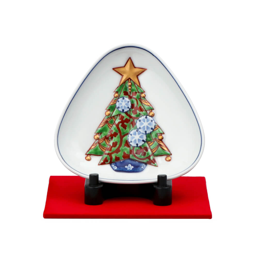 染錦聖樹 三角小皿 ｜ 有田焼の源右衛門窯公式オンラインショップ