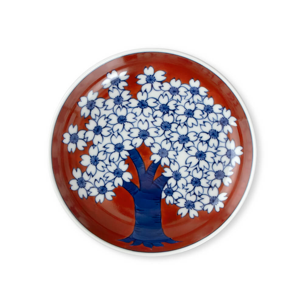 赤濃桜図 皿（16.5cm） ｜ 有田焼の源右衛門窯公式オンラインショップ