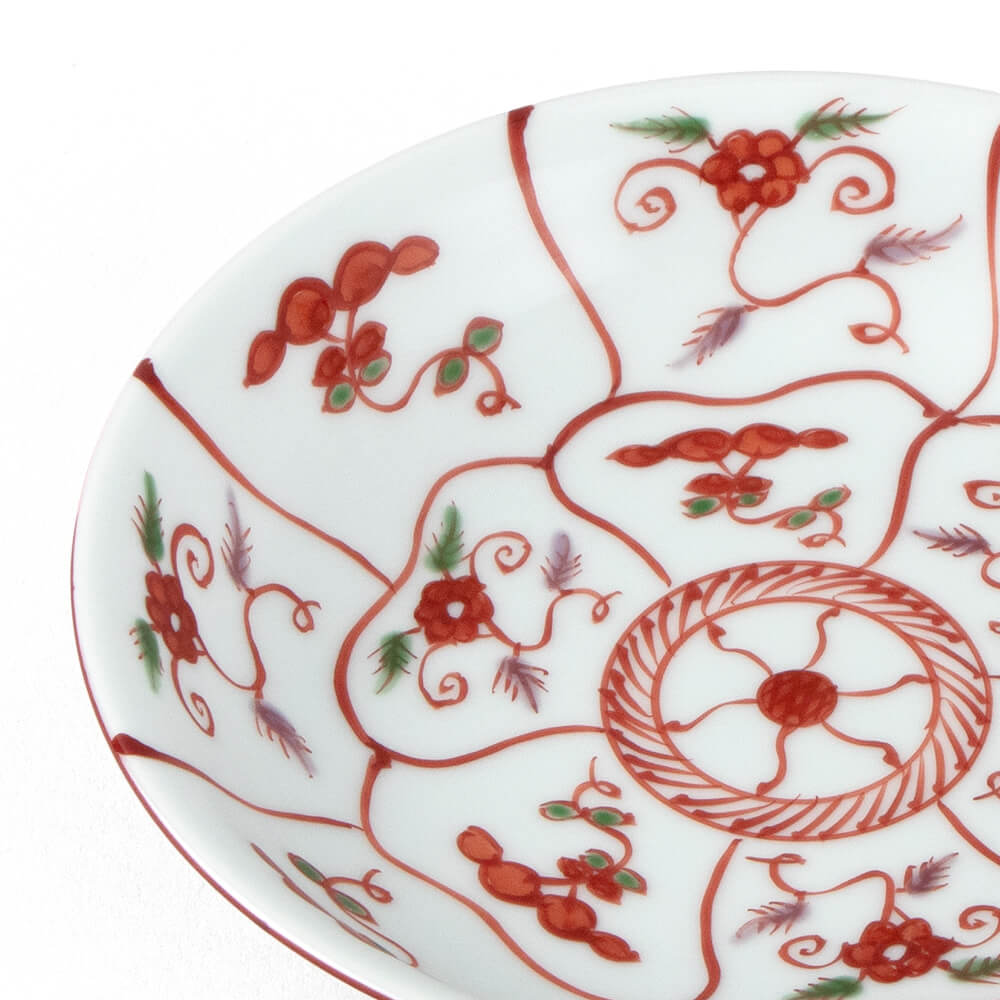 赤絵なずな紋 取皿（大） ｜ 有田焼の源右衛門窯公式オンラインショップ