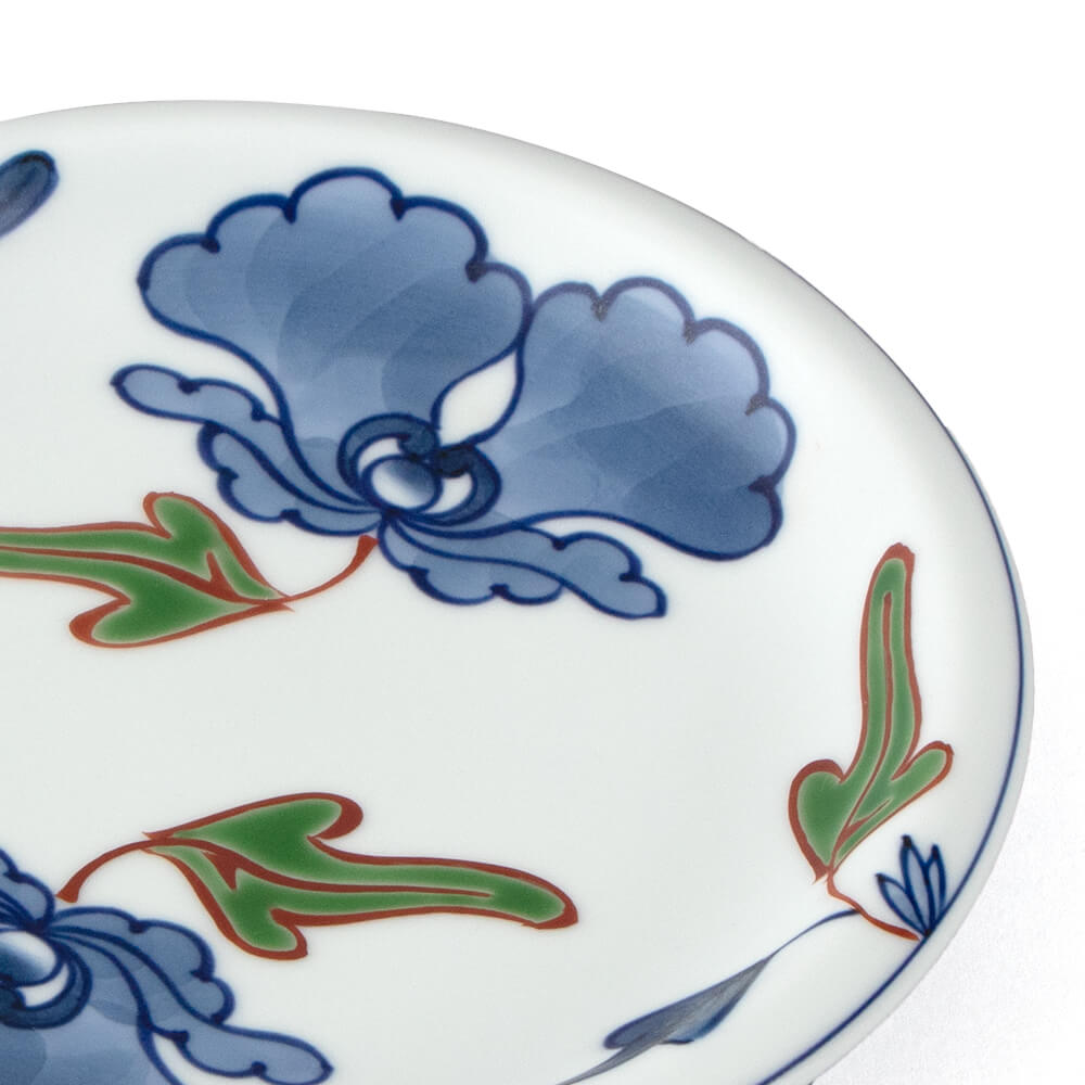 染錦唐花牡丹絵 銘々皿（丸型） ｜ 有田焼の源右衛門窯公式オンライン