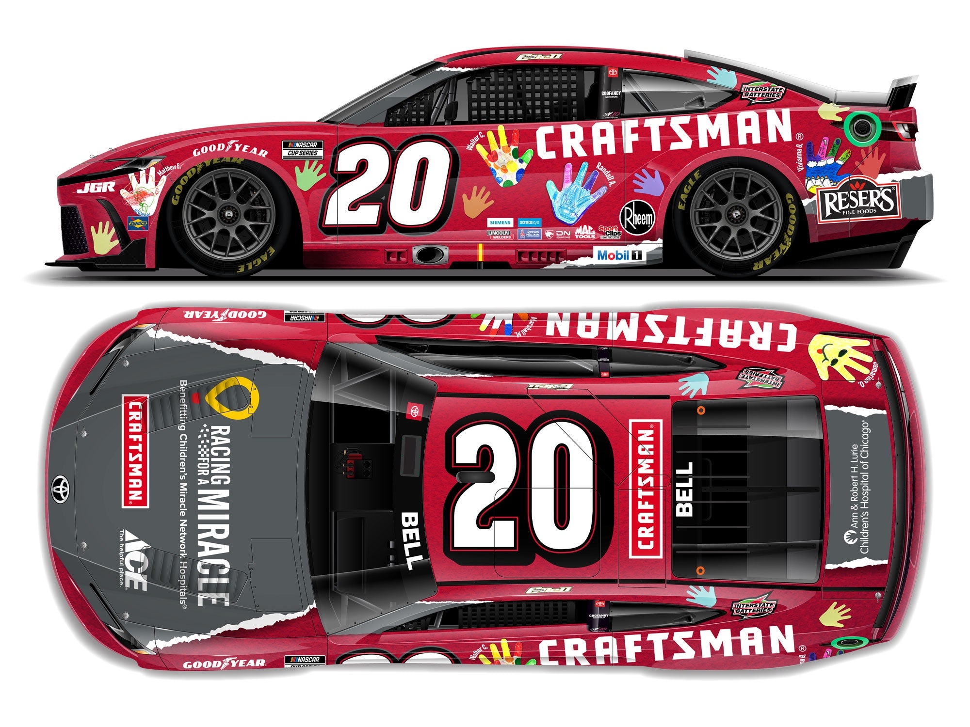 2025 1:24 Christopher Bell No 20 CRAFTSMAN Racing for a Miracle