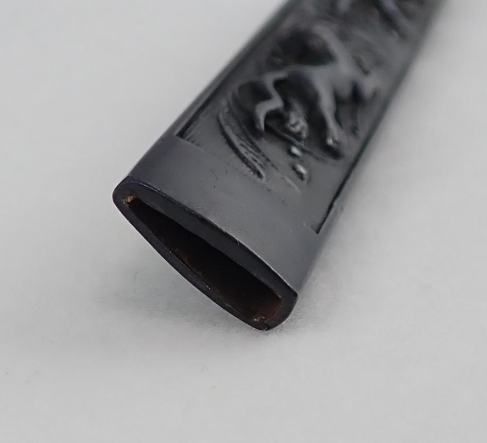 小柄 無銘 古金工 薄に二疋虎図 / Kozuka Mumei Ko-Kinko - 勝武堂