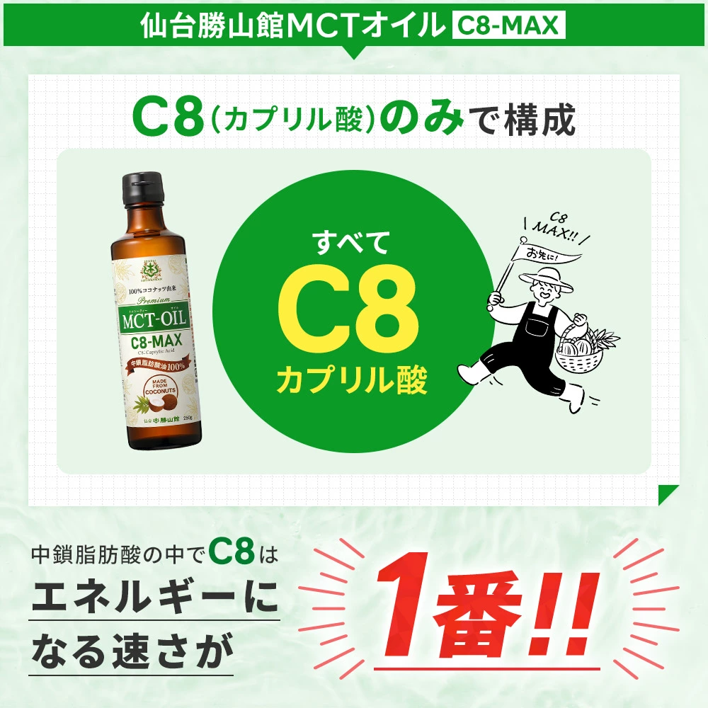 仙台勝山館 MCTオイル C8-MAX 450g（2本セット） | MCT＆KETO専門店