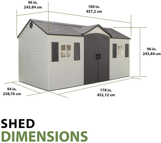 Lifetime 15x8 Plastic Garden Shed Kit w/ Floor (6446)
