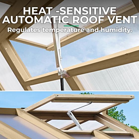 Yardistry 7x10 Meridian Cedar Wood Greenhouse (YM11950)