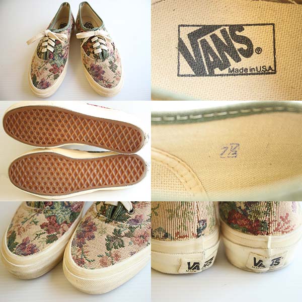 90s USA製 VANSバンズ AUTHENTICオーセンティック ボタニカル柄