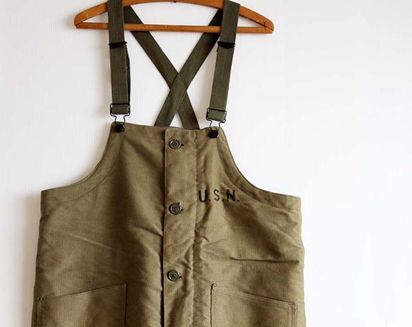 40s 米軍 U.S.NAVY N-1 デッキパンツ オリーブドラブ M