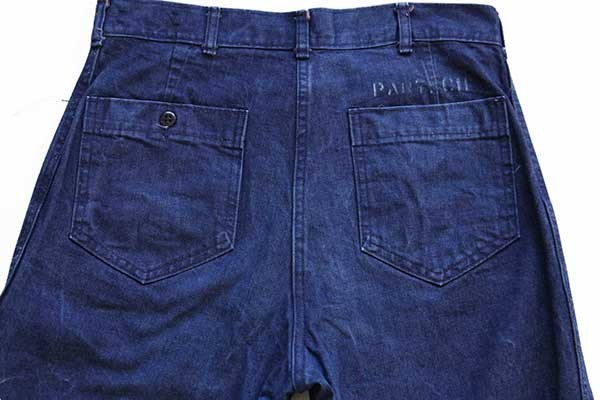 80s 米軍 U.S.NAVY ステンシル フレア デニム セーラーパンツ 32R