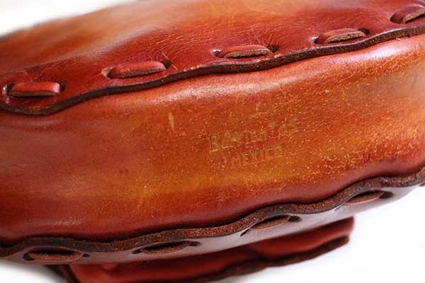 メキシコ製 花柄 カービング ペイント レザー ショルダーバッグ 茶