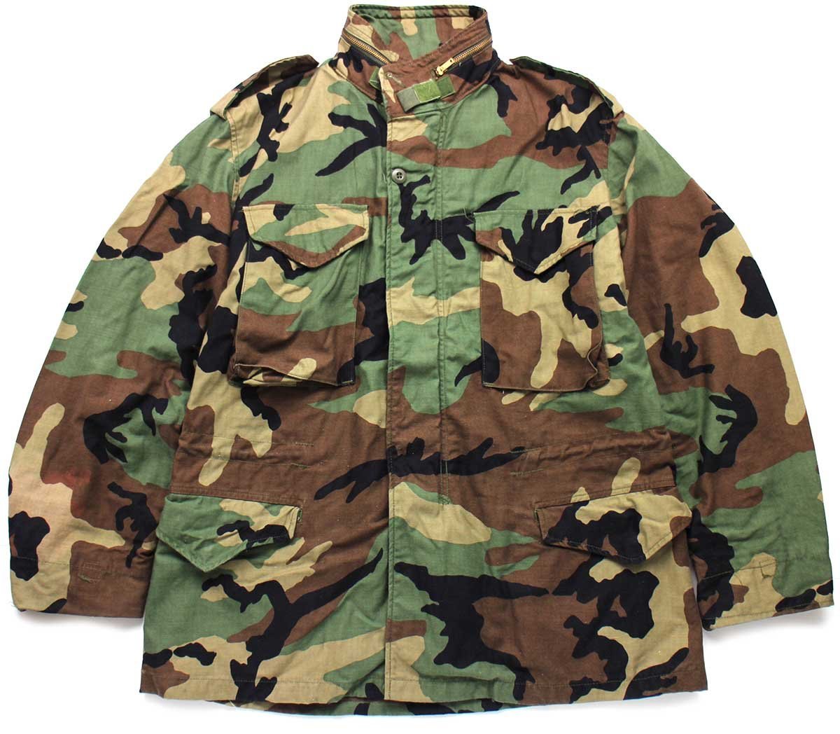 80s 米軍 U.S.ARMY ウッドランドカモ M-65 フィールドジャケット M-R
