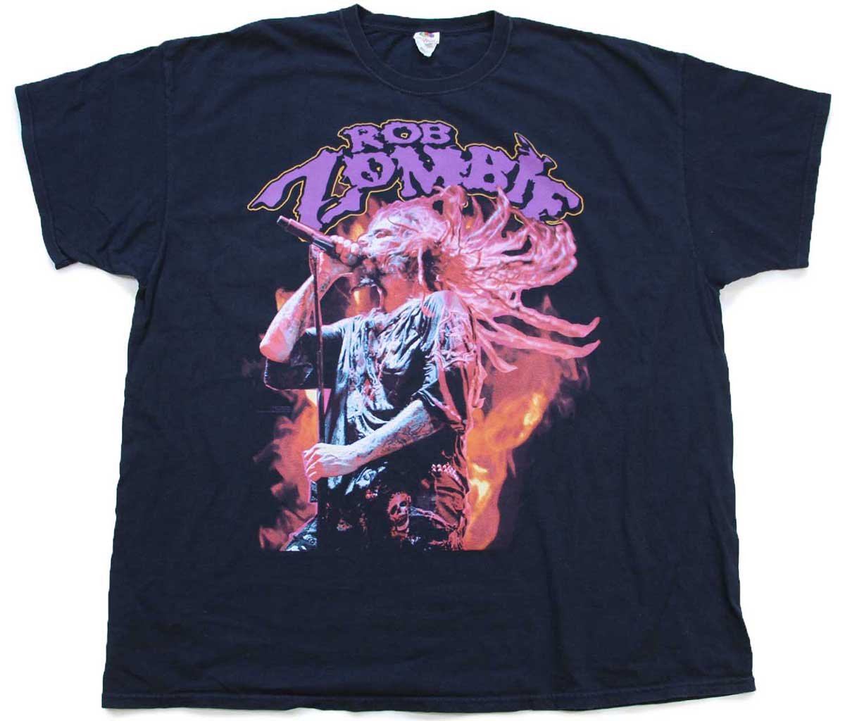 ROB ZOMBIE ロブゾンビ 両面プリント コットン バンドTシャツ 黒 3XL