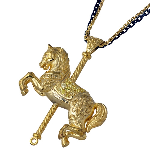 HOLLOOW(ホロウ) メリーゴーランド シルバー ネックレス チェーン付き