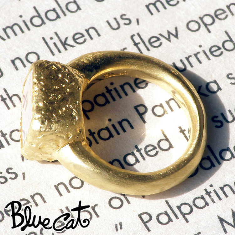 ブルーキャット レインボー ムーンストーン シルバー リング 指輪 9号