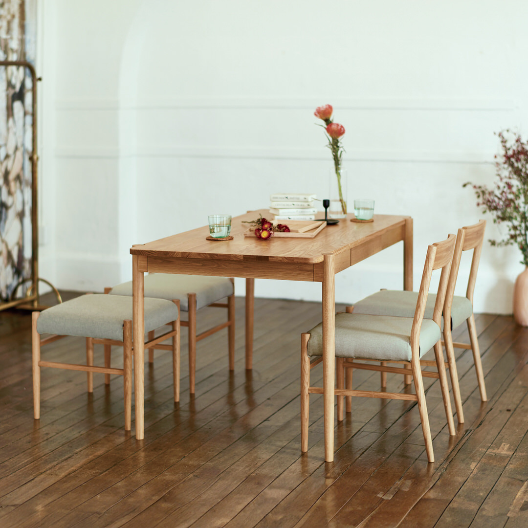 SIEVE デント・ステイ ダイニングテーブル M 5点セット 4人掛け(M