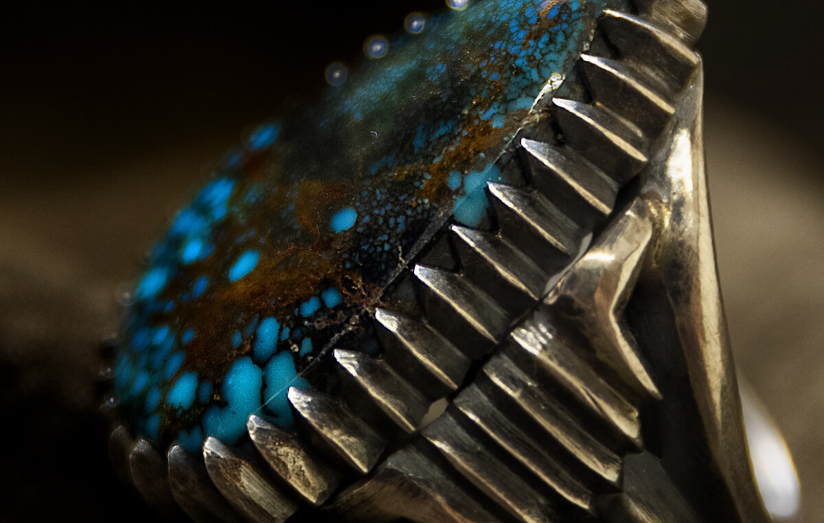 Apache Blue Original Yasu-bezel ring 271 | ターコイズ・メンズ