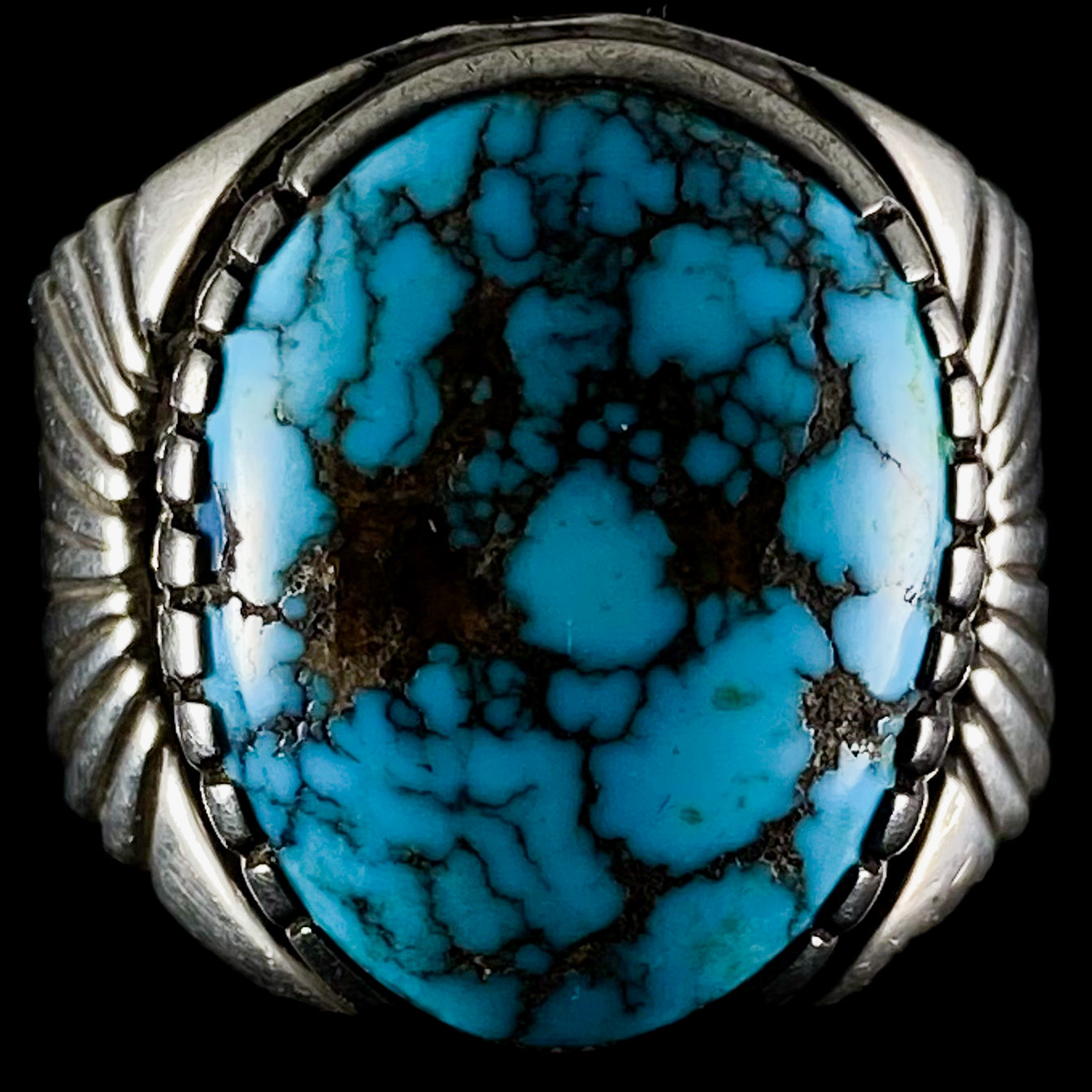 Lee Yazzie Nevada Blue turquoise ring 459 | ターコイズ・メンズ