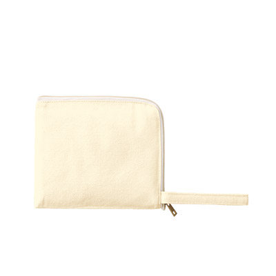 キャンバスL字ファスナーフラットポーチ（S）｜TP-0007【オリジナル