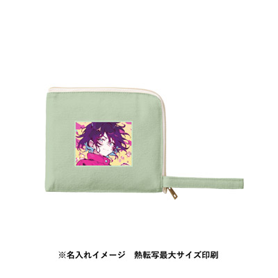 キャンバスL字ファスナーフラットポーチ（S）｜TP-0007【オリジナル