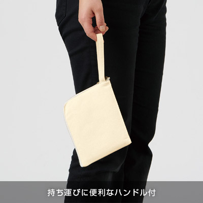 キャンバスL字ファスナーフラットポーチ（S）｜TP-0007【オリジナル