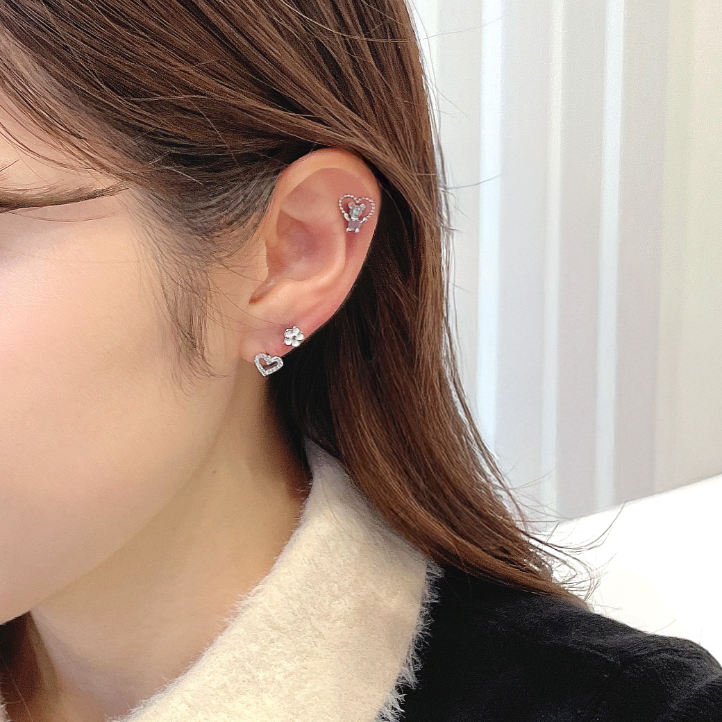 14G 16G ］選べる内径6mm8mm！ぷっくりオーロラ のくまちゃんが可愛い