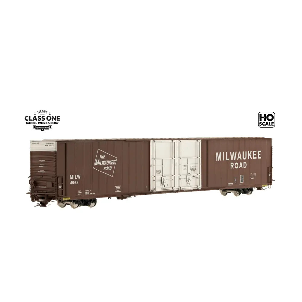 Class One Model Works HO 86' Thrall High Cube Box Car Milwaukee