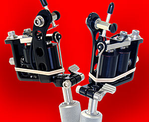 Black Powder Coated Puma Quick Change Tattoo Machine with 10-Wrap