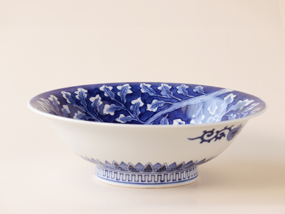 デッドストック 染付 草花紋 大鉢 有田焼