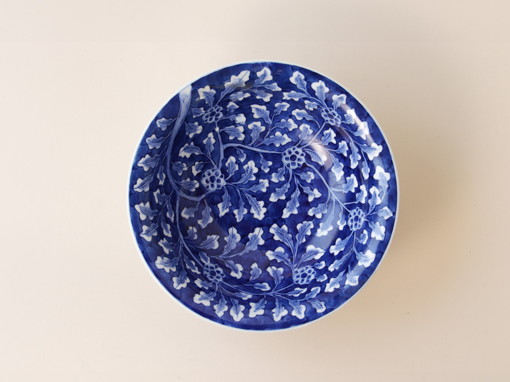 デッドストック 染付 草花紋 大鉢 有田焼