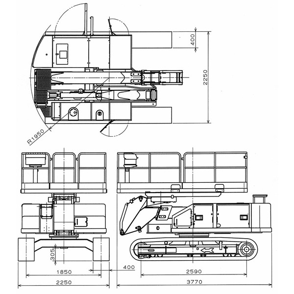 高所作業車／Z型クローラ 9m/デッキ旋回/エンジン NUZ090D | エス