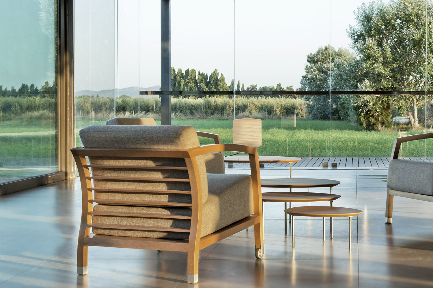 STUA Armchair with wooden frame Malena