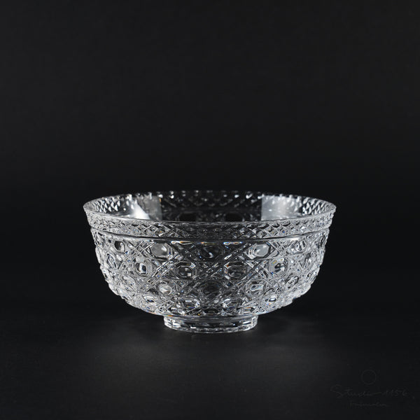 ガラス食器 クリスタル 切子ハンドカット 篭目切子中鉢 13.5cm [廃番