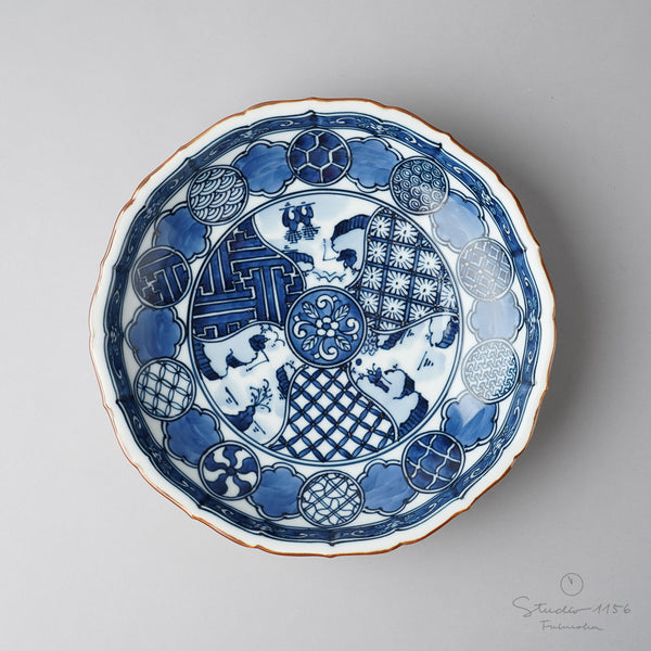 有田焼 染付 平戸祥瑞 桔梗縁七寸鉢 22cm 其泉窯の通販｜Studio1156