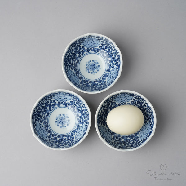 波佐見焼 染付五弁花唐草 桔梗型小鉢 8.5cm 高山陶器の通販