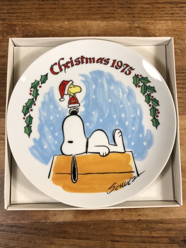 Schmid Peanuts Snoopy 1975 Christmas Plate スヌーピー ビンテージ