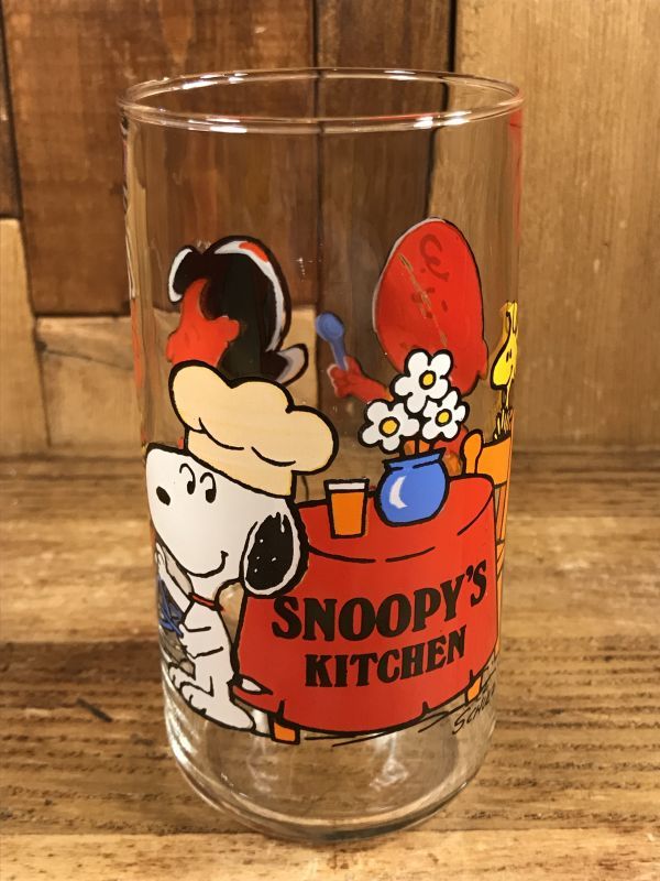 Peanuts Snoopy's Kitchen Glass スヌーピー ビンテージ グラス
