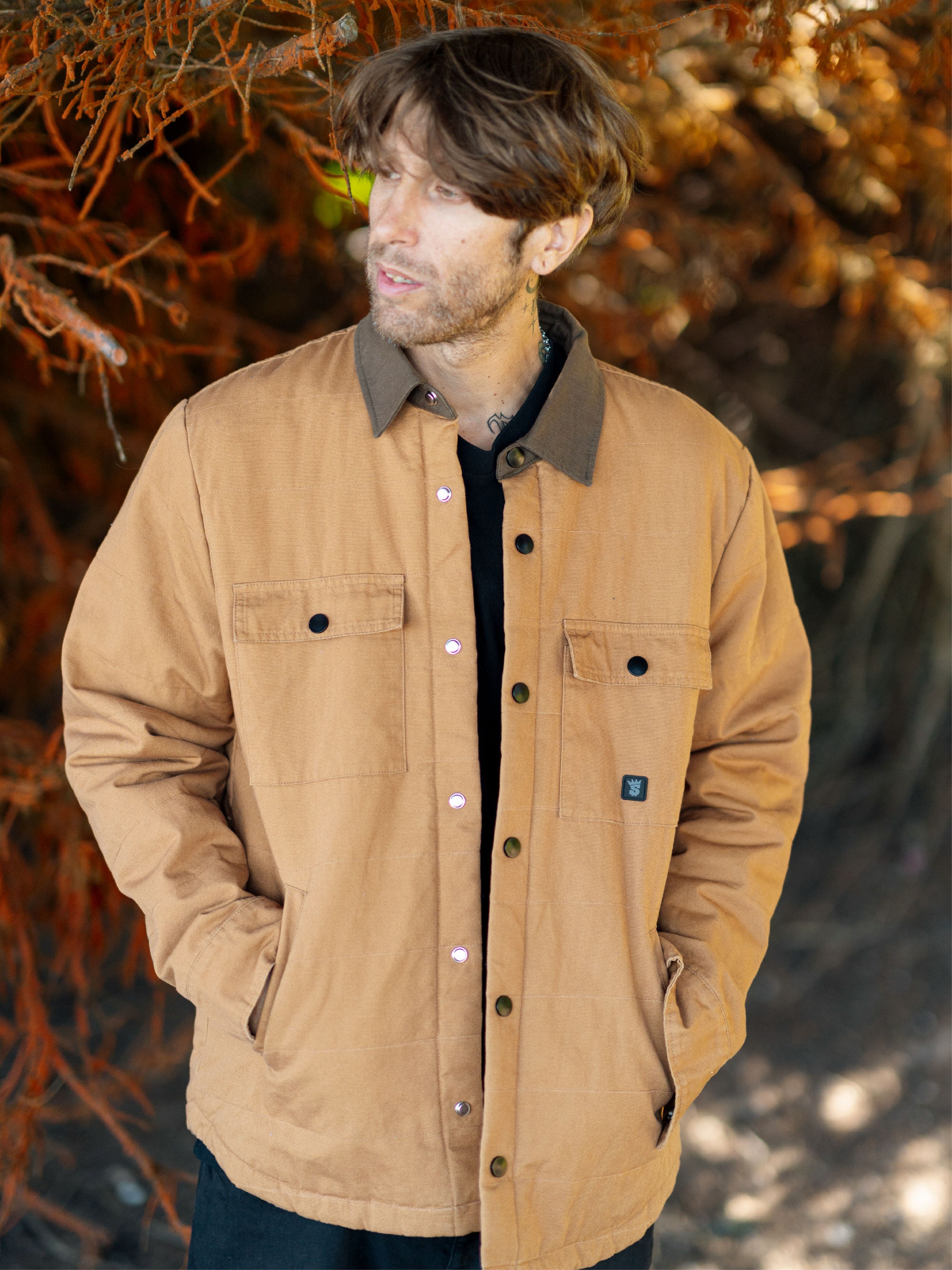 Chaqueta Stoked Wax Hombre Café