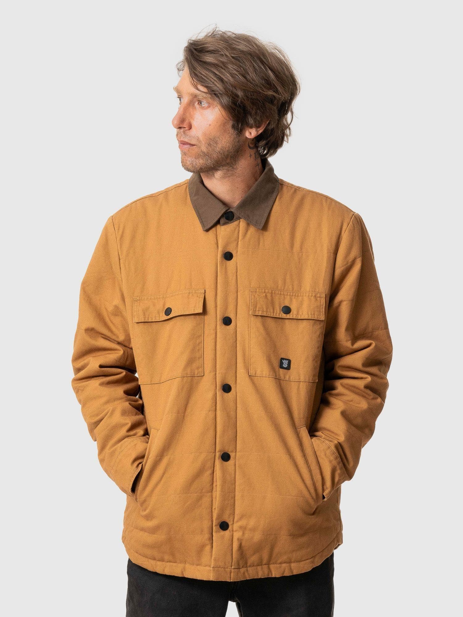 Chaqueta Stoked Wax Hombre Café