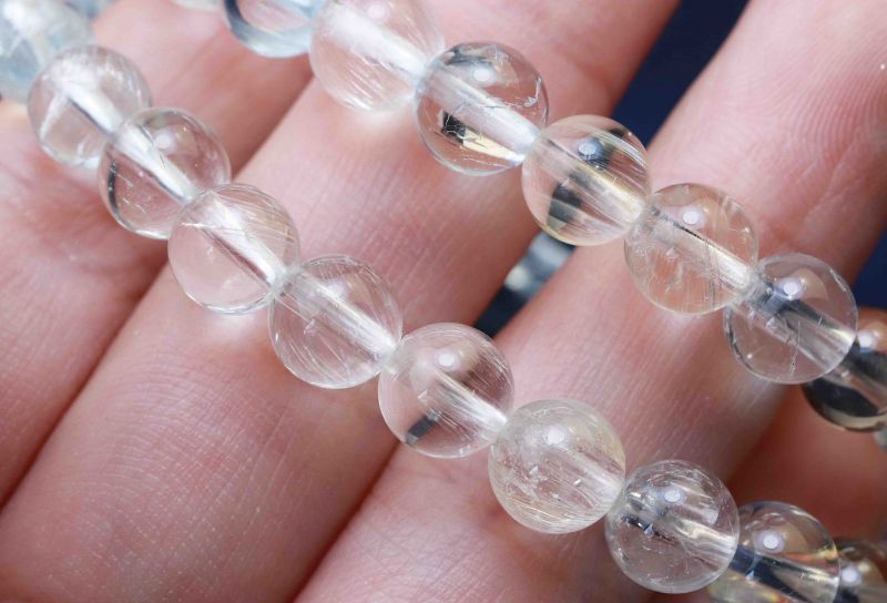 高品質】 ブレスレット 希少 ニードルイントパーズ ミックスカラー 6.5