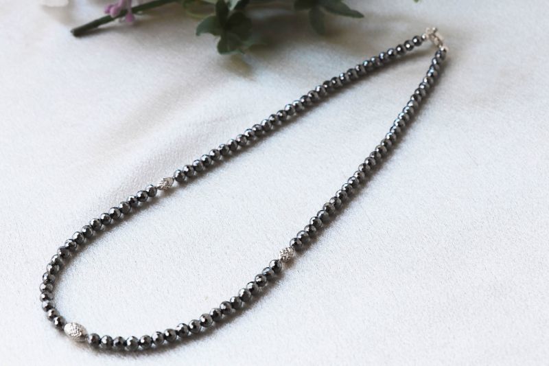 ネックレス テラヘルツ ミラーカット 18金 ホワイトゴールド 金具