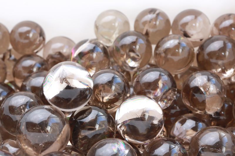 丸玉 スモーキーアイリスクォーツ 虹入り水晶 輝くレインボー 品番