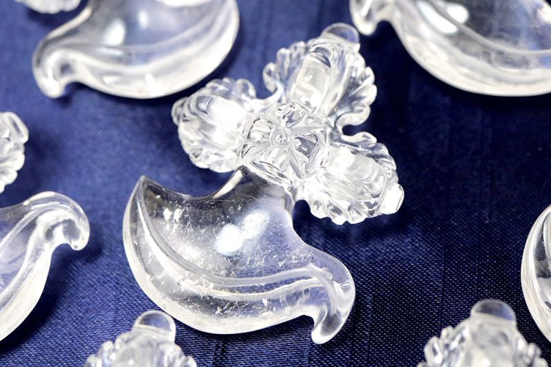 置物 水晶 チベット法具 十字金剛斧 金剛杵 曲刀 クォーツ 浄化