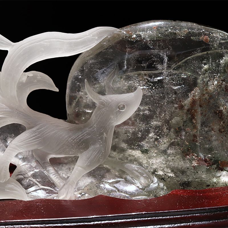 置物 ガーデンクォーツ 九尾の狐 ブラジル産 台付き 癒し 心の