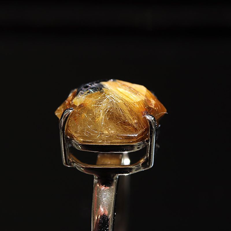 指輪 ルチルクォーツ ブラジル産 約13.5mm silver925 シルバー リング