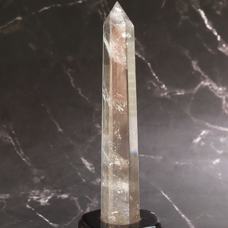 置物 水晶 六角柱 ブラジル産 台付き 浄化 クォーツ パワーストーン