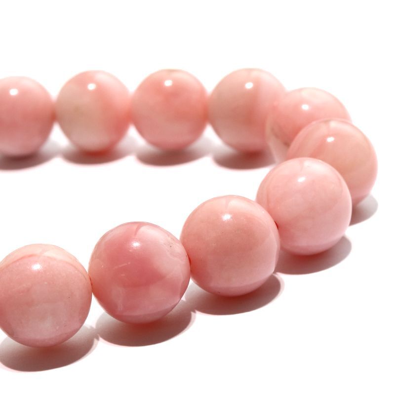 ブレス ピンクオパール＜オーストラリア産＞ 丸 約10.5mm 希望 幸運 愛