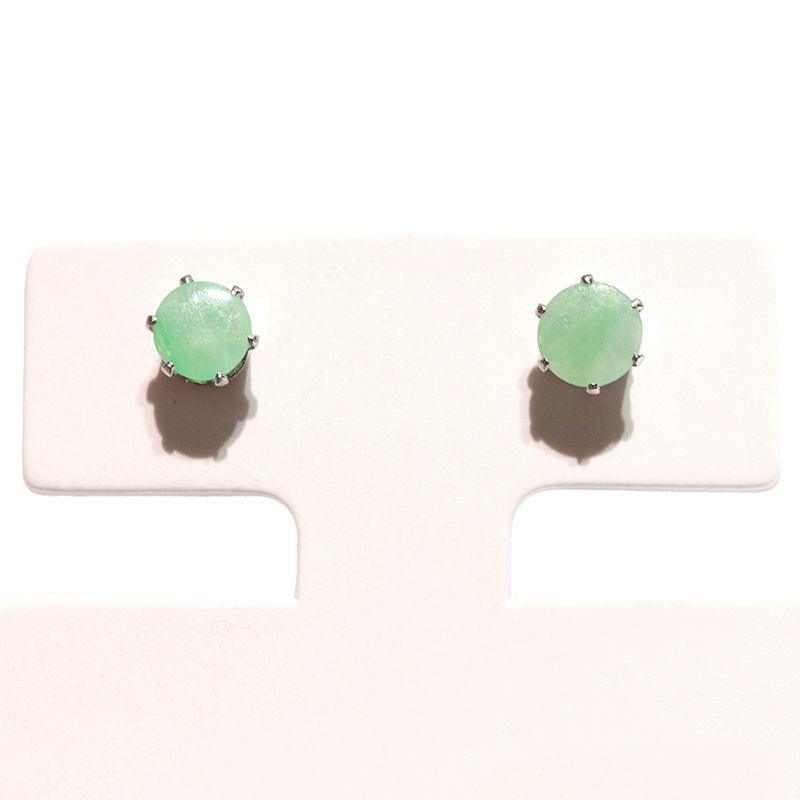 ピアス 翡翠 約4mm 突き刺し型 ステンレス シルバー 日本製 ひすい